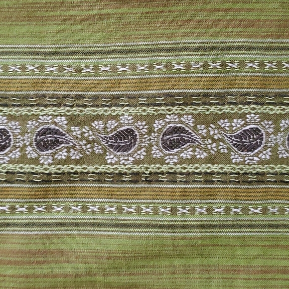 Prana Green Embroidered Tank Top | W's S | Ruffle Bottom, Cropped, Side Zip | - Picture 3 of 9